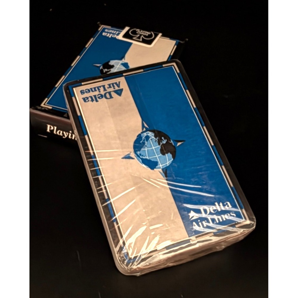 Vintage Delta Air Lines Playing Cards Globe Compass Design Sealed Airline Deck